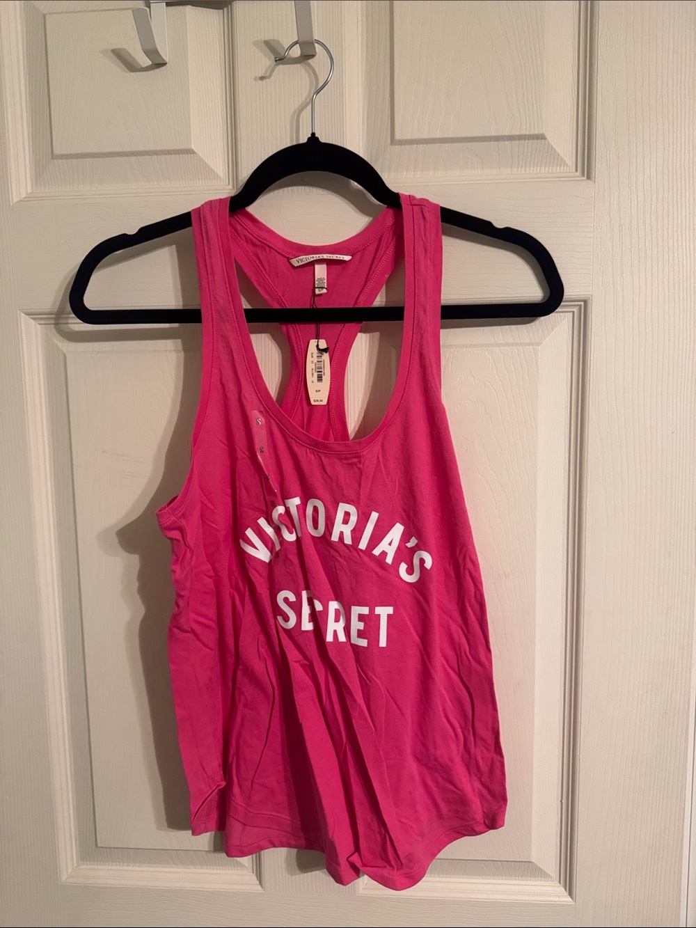 Victoria's Secret Hot Pink Racerback Logo Tank